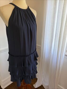 Women's Ramy Brook Navy Tiered Halter Dress